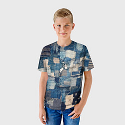 Футболка детская Patchwork Jeans Осень Зима 2023, цвет: 3D-принт — фото 2