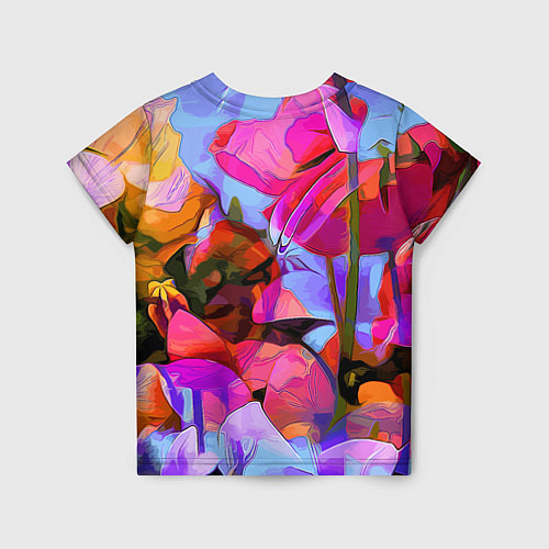 Детская футболка Красочный летний цветочный паттерн Summer color pa / 3D-принт – фото 2