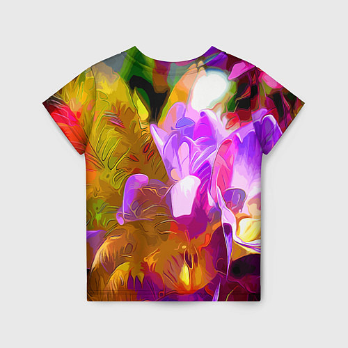 Детская футболка Красочный цветочный узор Лето Colorful Floral Patt / 3D-принт – фото 2