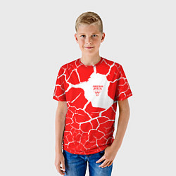 Футболка детская CHICAGO BULLS ЧИКАГО БУЛЛС ТРЕЩИНЫ, цвет: 3D-принт — фото 2