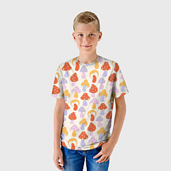 Футболка детская ГРИБЫ В СТИЛЕ 70х, цвет: 3D-принт — фото 2