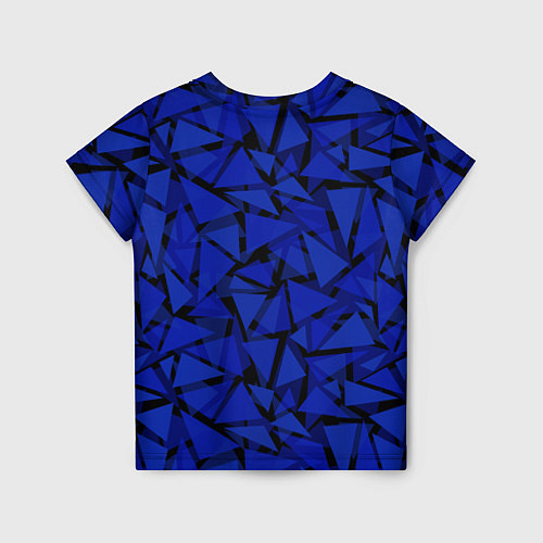 Детская футболка Синие треугольники-геометрический узор / 3D-принт – фото 2