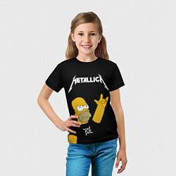 Футболка детская Metallica Гомер Симпсон рокер, цвет: 3D-принт — фото 2