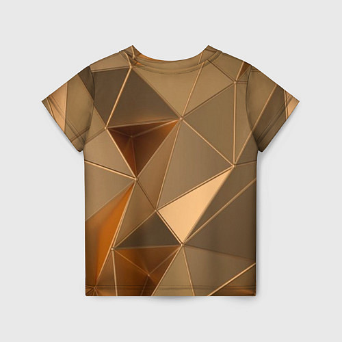 Детская футболка Золотые 3D треугольники / 3D-принт – фото 2