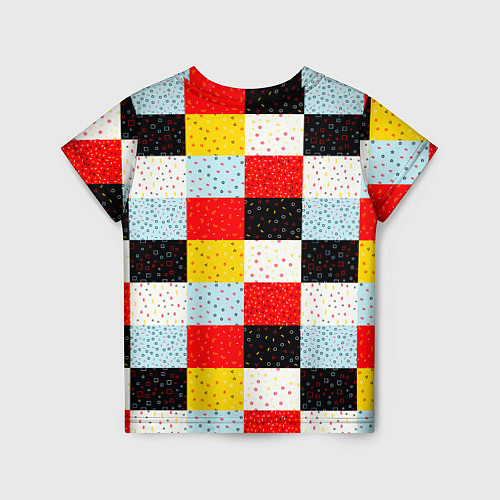 Детская футболка MULTICOLORED SQUARE MOSAIC / 3D-принт – фото 2