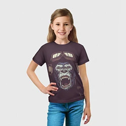 Футболка детская Орущая горилла, цвет: 3D-принт — фото 2