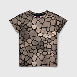 Детская футболка Черно-коричневая текстура камня