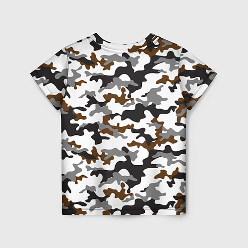 Детская футболка Камуфляж Чёрно-Белый Camouflage Black-White / 3D-принт – фото 2