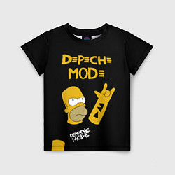 Футболка детская Depeche Mode Гомер Симпсон рокер, цвет: 3D-принт