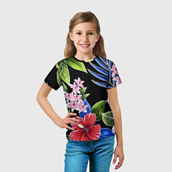 Футболка детская Floral vanguard composition Летняя ночь Fashion tr, цвет: 3D-принт — фото 2