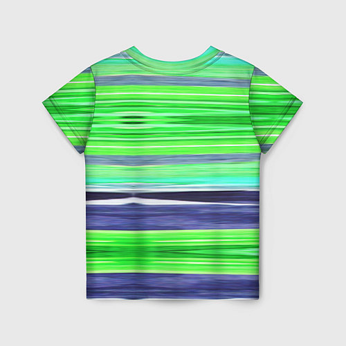 Детская футболка Сине-зеленые абстрактные полосы / 3D-принт – фото 2