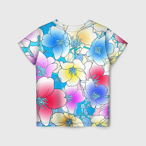Детская футболка Летний цветочный паттерн Fashion trend 2025 / 3D-принт – фото 2