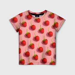 Футболка детская Strawberry Pattern, цвет: 3D-принт