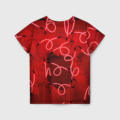 Детская футболка Неоновые закрученные фонари - Красный / 3D-принт – фото 2