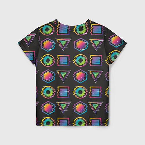 Детская футболка Геометрический яркий глитч / 3D-принт – фото 2