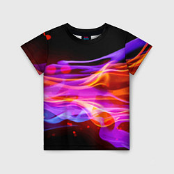 Футболка детская Abstract colorful waves, цвет: 3D-принт