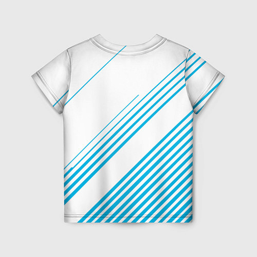 Детская футболка Манчестер сити голубые полоски / 3D-принт – фото 2