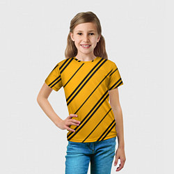 Футболка детская Полосы желтые черные, цвет: 3D-принт — фото 2