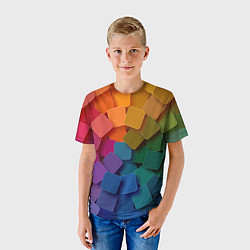 Футболка детская Яркий щит, цвет: 3D-принт — фото 2