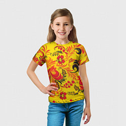 Футболка детская Хохломская Роспись Цветы, цвет: 3D-принт — фото 2