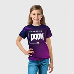 Футболка детская Doom Gaming Champion: рамка с лого и джойстиком на, цвет: 3D-принт — фото 2
