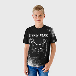 Футболка детская Группа Linkin Park и Рок Кот, цвет: 3D-принт — фото 2