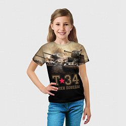 Футболка детская Т-34 Танки Победы, цвет: 3D-принт — фото 2