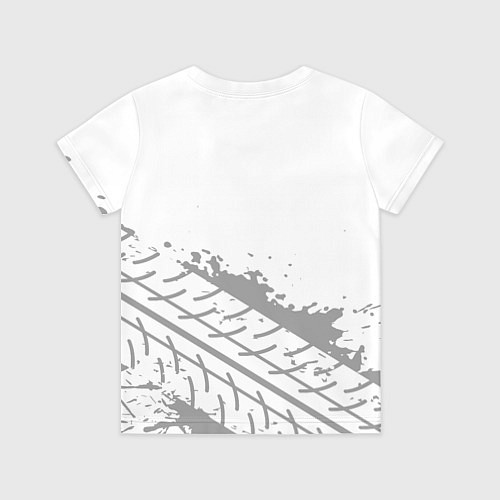 Детская футболка Peugeot Speed на светлом фоне со следами шин / 3D-принт – фото 2