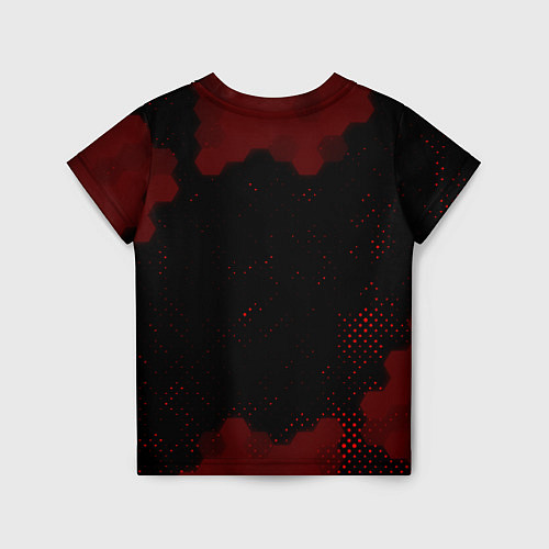 Детская футболка Символ Rust и краска вокруг на темном фоне / 3D-принт – фото 2