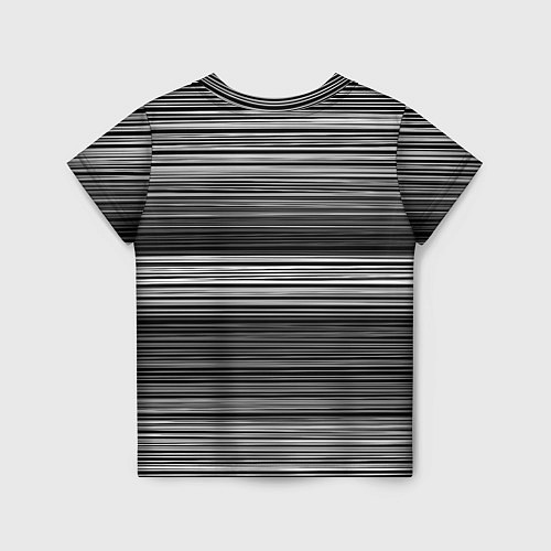 Детская футболка Black and white thin stripes Тонкие полосы / 3D-принт – фото 2