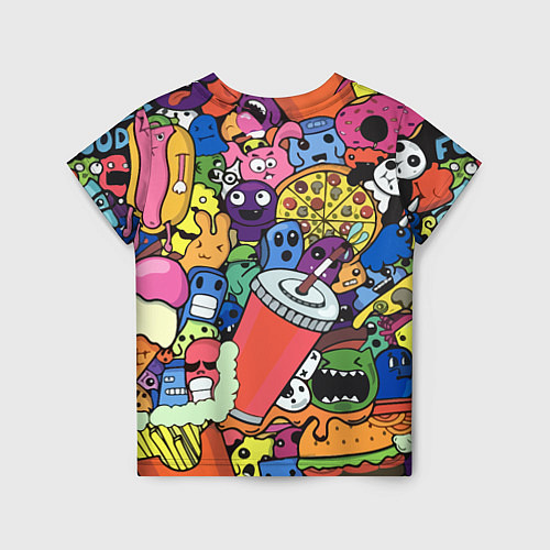 Детская футболка Fast food pattern Pop art Fashion trend / 3D-принт – фото 2