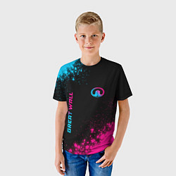 Футболка детская Great Wall Neon Gradient, цвет: 3D-принт — фото 2