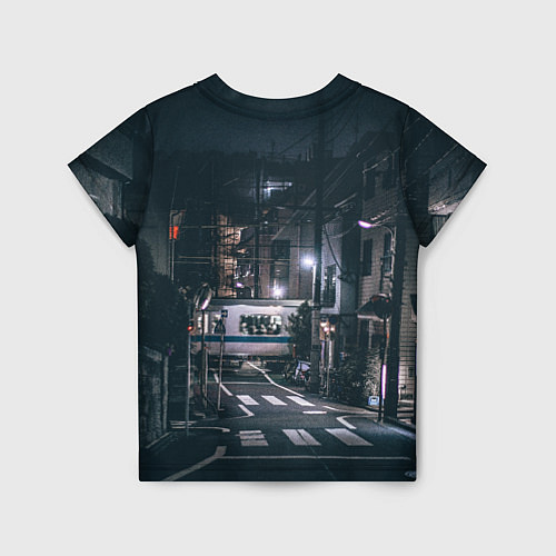 Детская футболка Ночная улица города - Белый / 3D-принт – фото 2