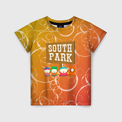 Футболка детская Южный Парк - на фоне кружков, цвет: 3D-принт
