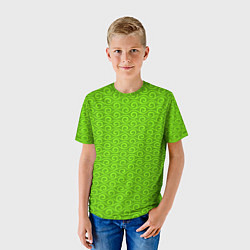 Футболка детская Зеленые волнистые узоры, цвет: 3D-принт — фото 2