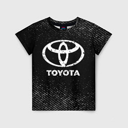 Футболка детская Toyota с потертостями на темном фоне, цвет: 3D-принт