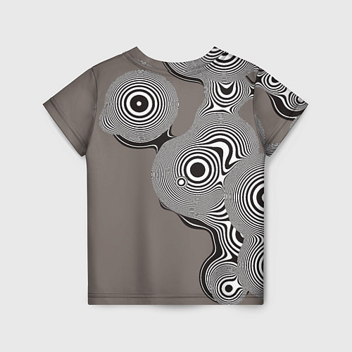 Детская футболка Абстрактные круги-линии / 3D-принт – фото 2