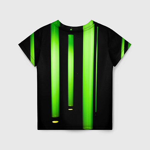 Детская футболка Абстрактные неоновые колбы с кислотой - Зелёный / 3D-принт – фото 2