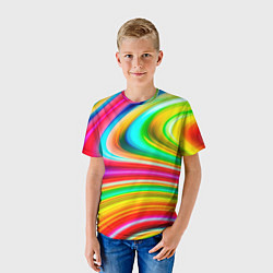 Футболка детская Rainbow colors, цвет: 3D-принт — фото 2