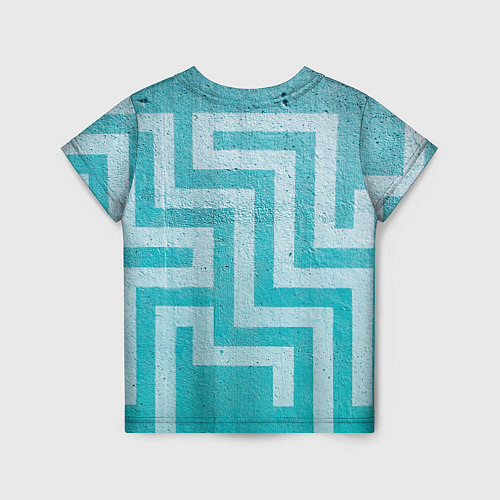 Детская футболка Абстрактный лабиринт на поверхности - Голубой / 3D-принт – фото 2
