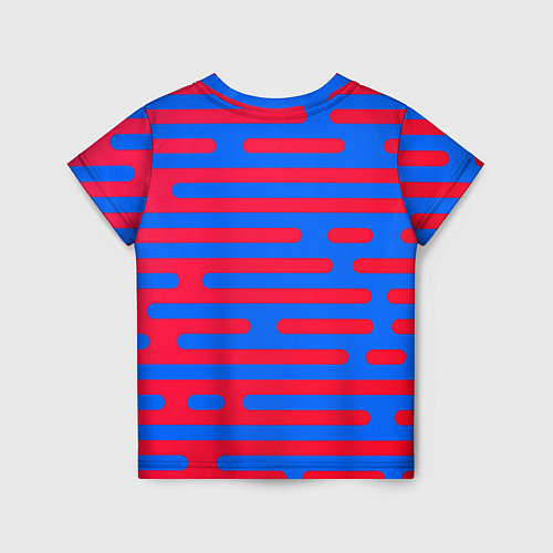 Детская футболка Красно-синие полосы / 3D-принт – фото 2