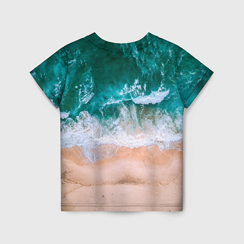 Детская футболка Beach volleyball ocean theme / 3D-принт – фото 2