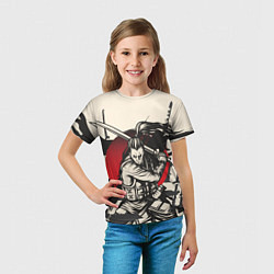 Футболка детская Воин-самурай в деле, цвет: 3D-принт — фото 2
