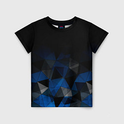 Детская футболка Черно-синий геометрический