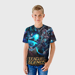 Футболка детская Коллаж LoL - Legue of Legends, цвет: 3D-принт — фото 2