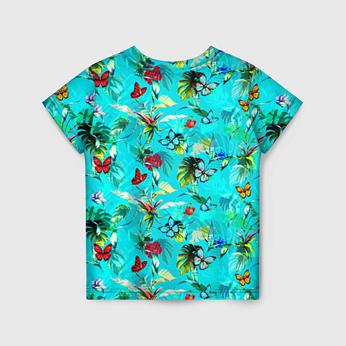 Детская футболка Собачка - единорог на фоне цветов / 3D-принт – фото 2