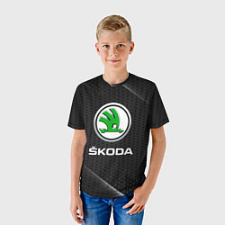 Футболка детская Skoda Абстракция, цвет: 3D-принт — фото 2