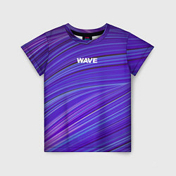 Футболка детская Абстрактные волны Wave - фиолетовые, цвет: 3D-принт