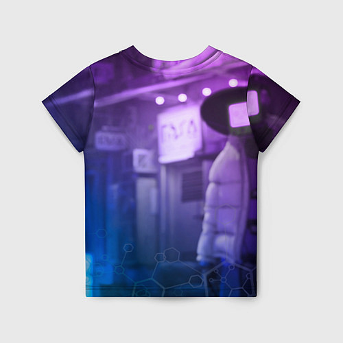 Детская футболка Stray - мордочка - neon / 3D-принт – фото 2