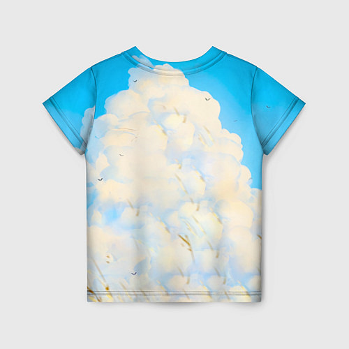Детская футболка Девушка самурай и облака / 3D-принт – фото 2